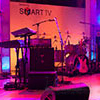 Staging featuring lighting, musical equipment and DJ for Samsung Smart TV NYC event