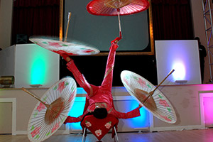 Bar Mitzvah exotic spinning fan performer