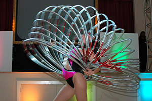 Bat Mitzvah hula hoop performer