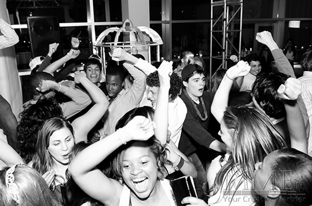 Kids on the dance floor at sweet 16 party