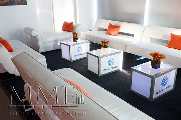 AT&T branded loung decor rentals