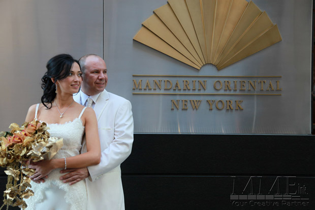 Bride and Groom at Mandarin Hotel Wedding