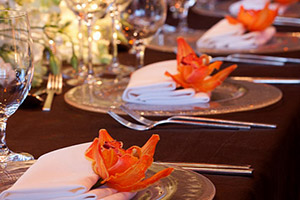 Dining set up for NYC Wedding at Mandarin Hotel